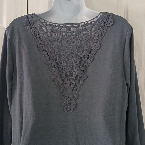 I.N. Studio slate blue casual blouse Sz L NWT - Picture 7 of 8